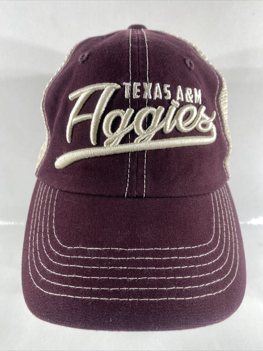Texas A&M Aggies Embroidered Mesh Back Snapback Hat by Captivating Headwear